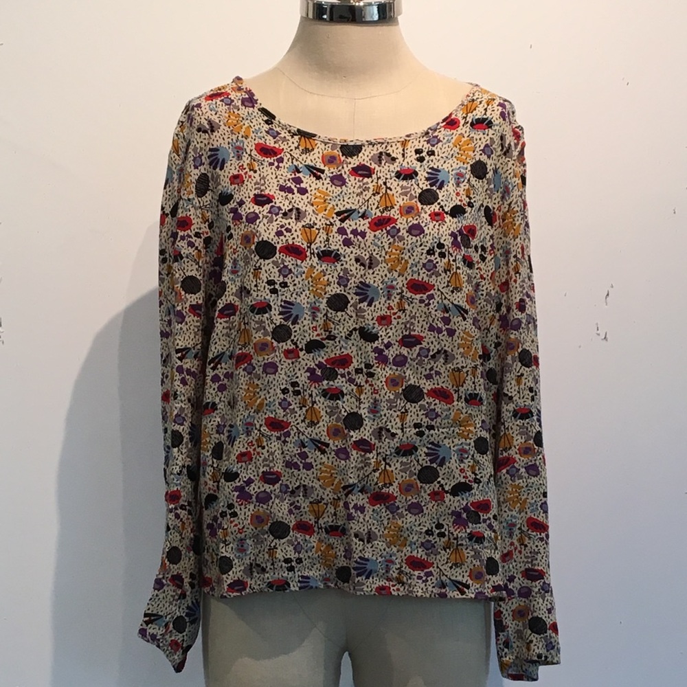 h&m long sleeve print top